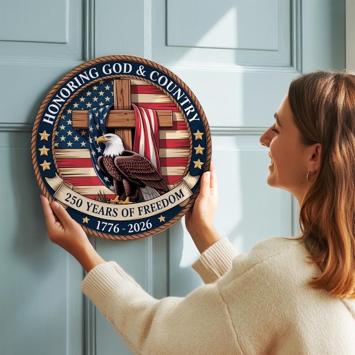 250th Anniversary Wooden Door Sign 4th Of July Door Decoration Sign250 Years Of Freedom 1781145133792.jpg