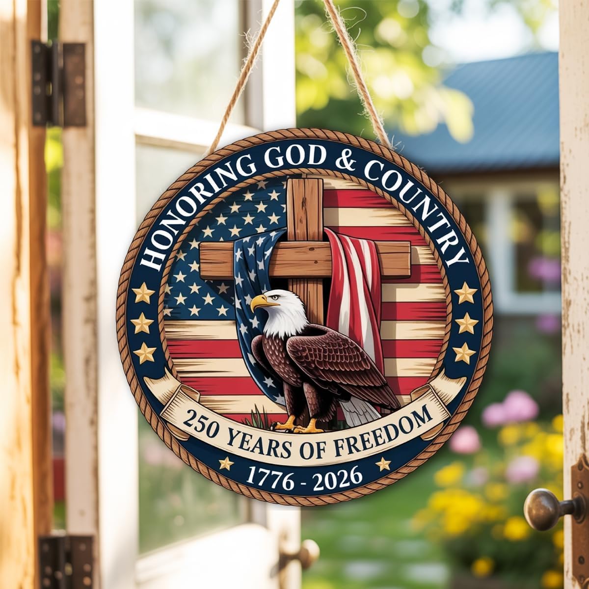 250th Anniversary Wooden Door Sign 4th Of July Door Decoration Sign250 Years Of Freedom 1781145133886.jpg
