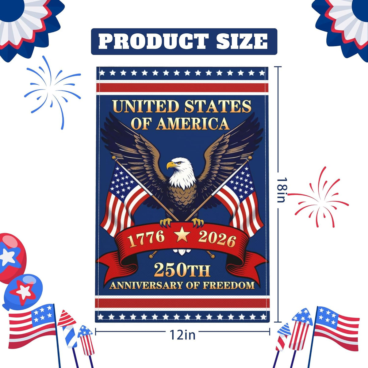 250 Anniversary Usa Flag 1776 2026 250th Anniversary Flag America 250 Garden Flag Garden Flags 12x18 Inch 250 Anniversary Usa Merchandise 1781145397881.jpg