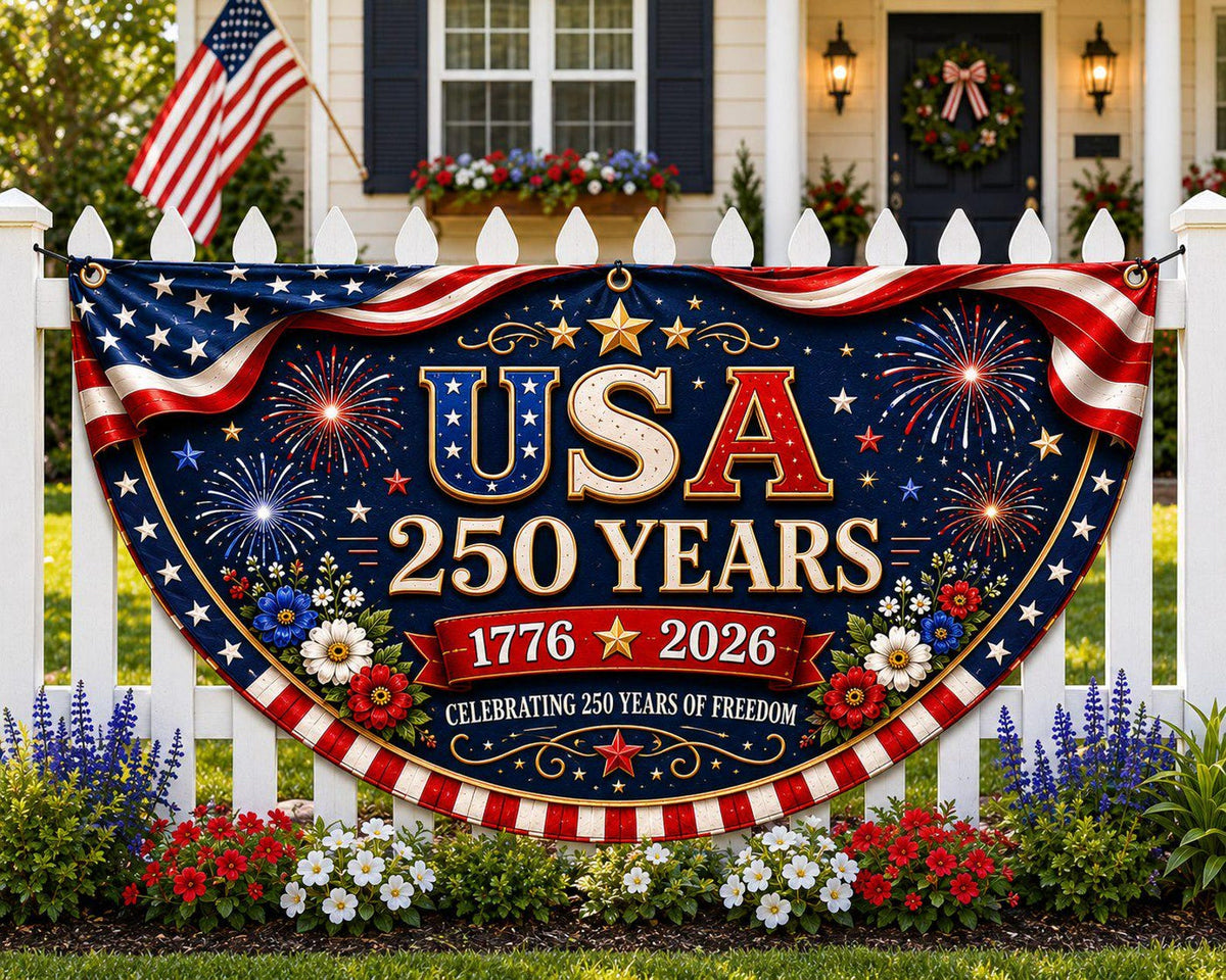 Usa 250th Anniversary Banner America 250 Years Fan Flag 1776 2026 Patriotic Porch Decor Fourth Of July Fence Banner 1781165094234.jpg