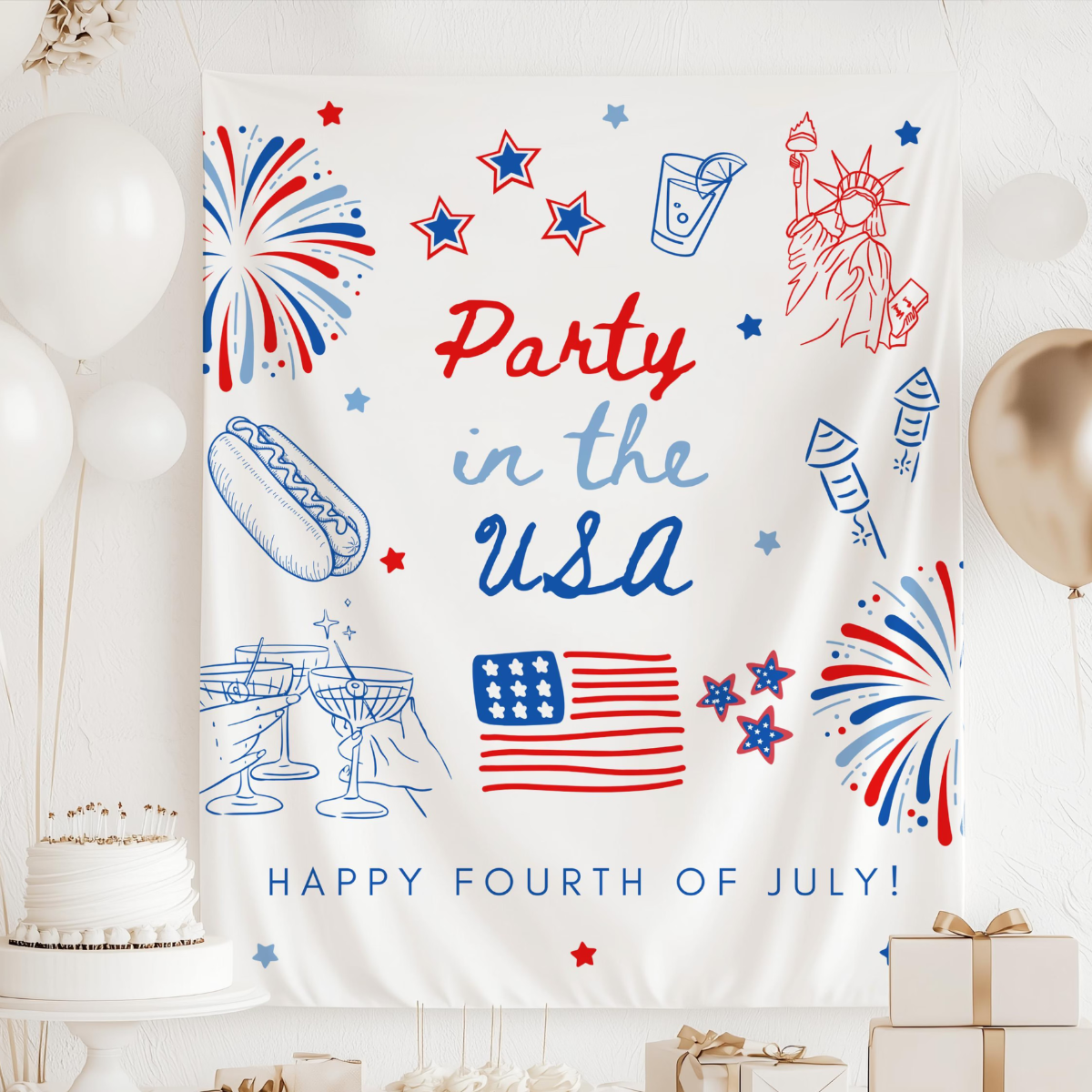 Party In The Usa Banner Fourth Of July Banner 4th Of July Decorations Party In The Usa Decorations Independence Day Sign Custom Banner 1781168086488.png