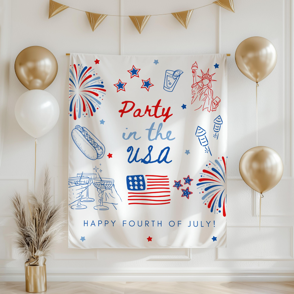 Party In The Usa Banner Fourth Of July Banner 4th Of July Decorations Party In The Usa Decorations Independence Day Sign Custom Banner 1781168086579.png