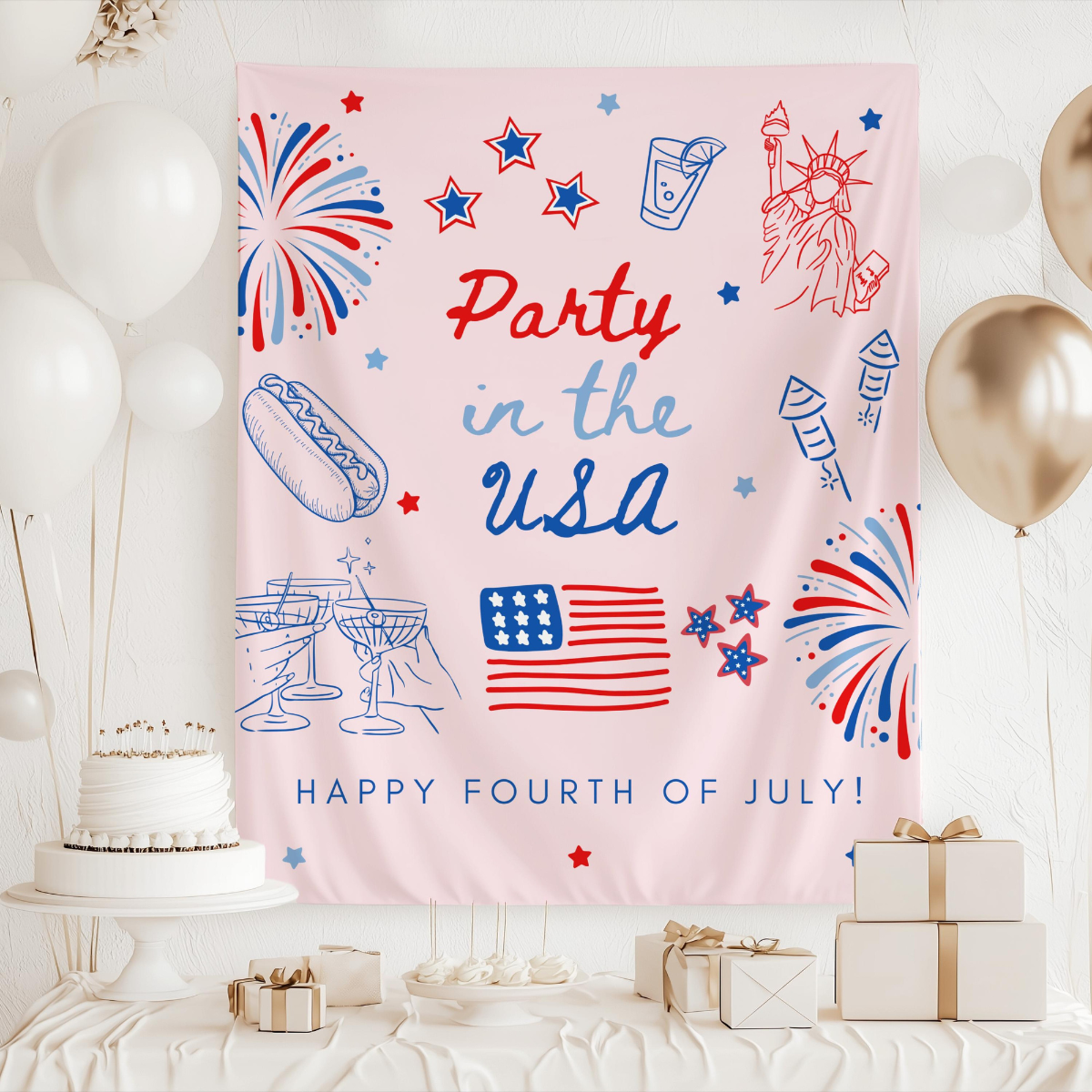 Party In The Usa Banner Fourth Of July Banner 4th Of July Decorations Party In The Usa Decorations Independence Day Sign Custom Banner 1781168086591.png