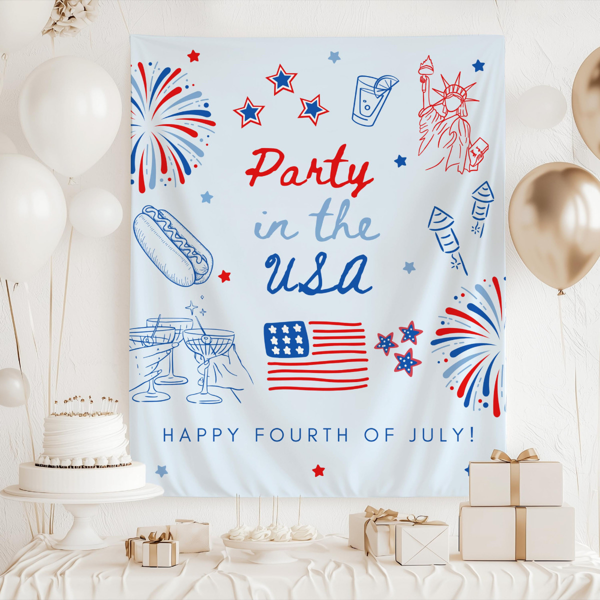 Party In The Usa Banner Fourth Of July Banner 4th Of July Decorations Party In The Usa Decorations Independence Day Sign Custom Banner 1781168086606.png