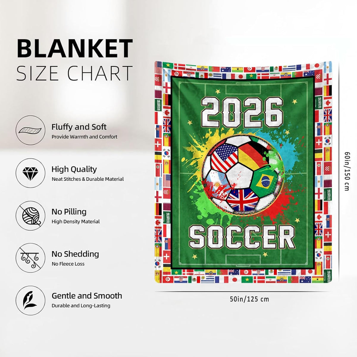 World Soccer 2026 Throw Blanket Soccer Season Game Day Blanket For Boys Soft Flannel Football Fan Blanket For Couch Bed 2026 World Cup Decor Gift For Men Women Kids 1781231735711.jpg
