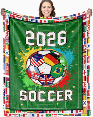 World Soccer 2026 Throw Blanket Soccer Season Game Day Blanket For Boys Soft Flannel Football Fan Blanket For Couch Bed 2026 World Cup Decor Gift For Men Women Kids 1781231735764.jpg