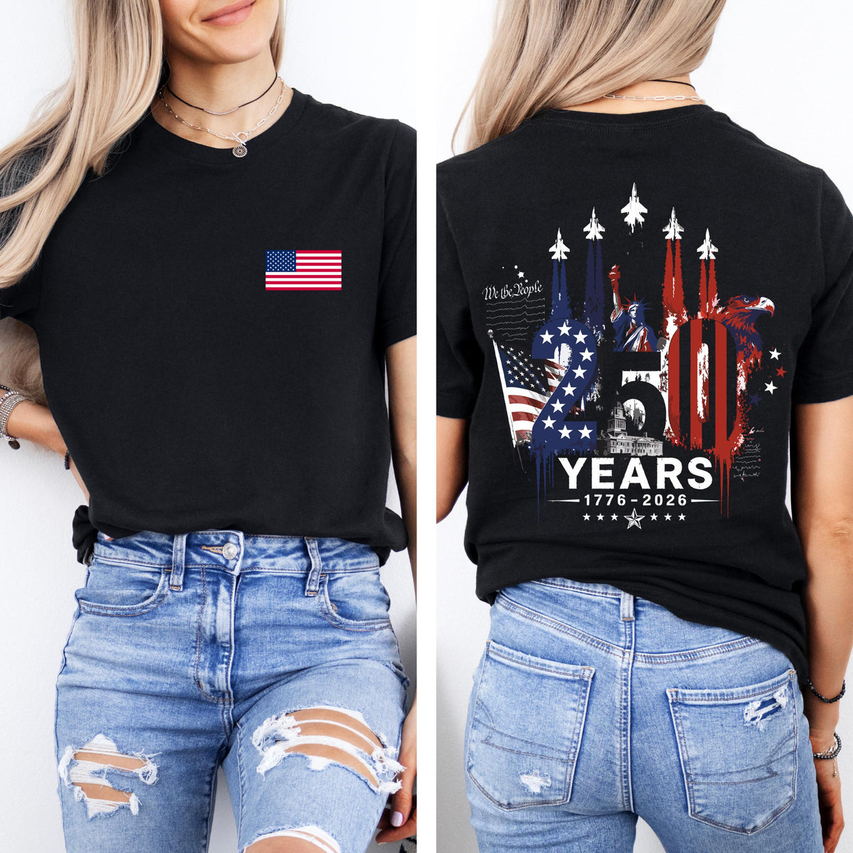 America 250 Shirt 1776 To 2026 Fighter Jet Tee Front And Back Print Patriotic Top 4th Of July Shirt 250 Years Of Freedom Usa Graphic 1781247263015.jpg