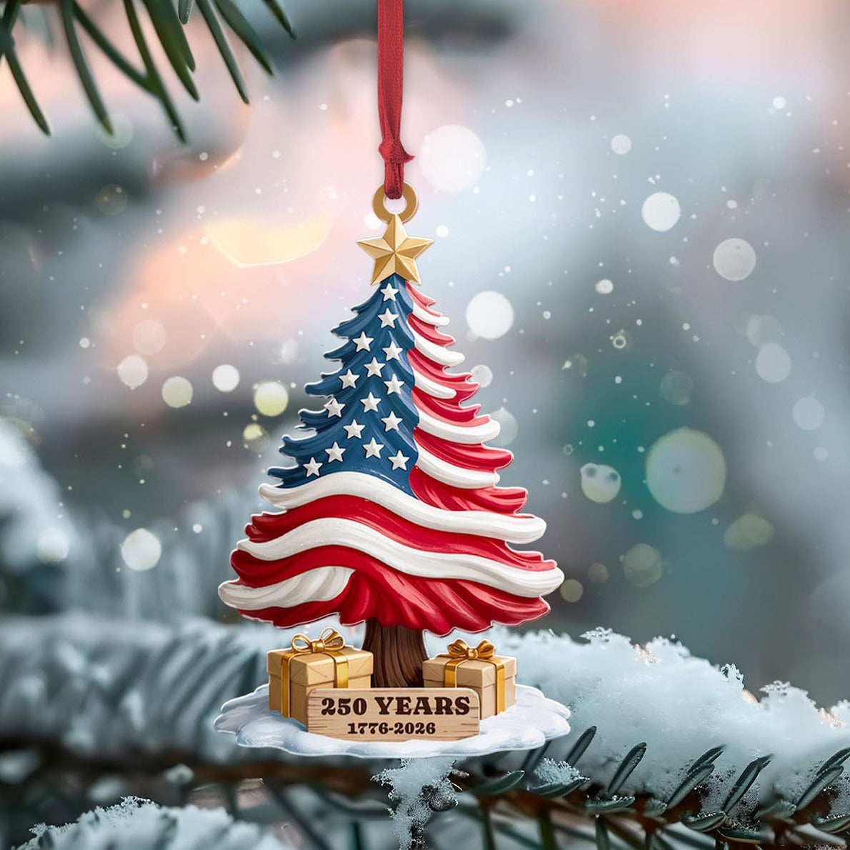 250th Anniversary Ornament 1776 2026 American Flag Christmas Tree Decor Patriotic Holiday Gift Us History Keepsake 250 Years Of America 1781490034299.jpg