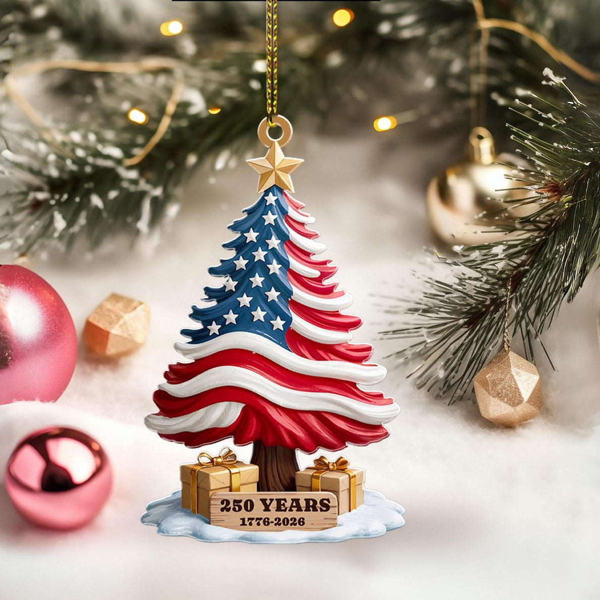 250th Anniversary Ornament 1776 2026 American Flag Christmas Tree Decor Patriotic Holiday Gift Us History Keepsake 250 Years Of America 1781490034308.jpg