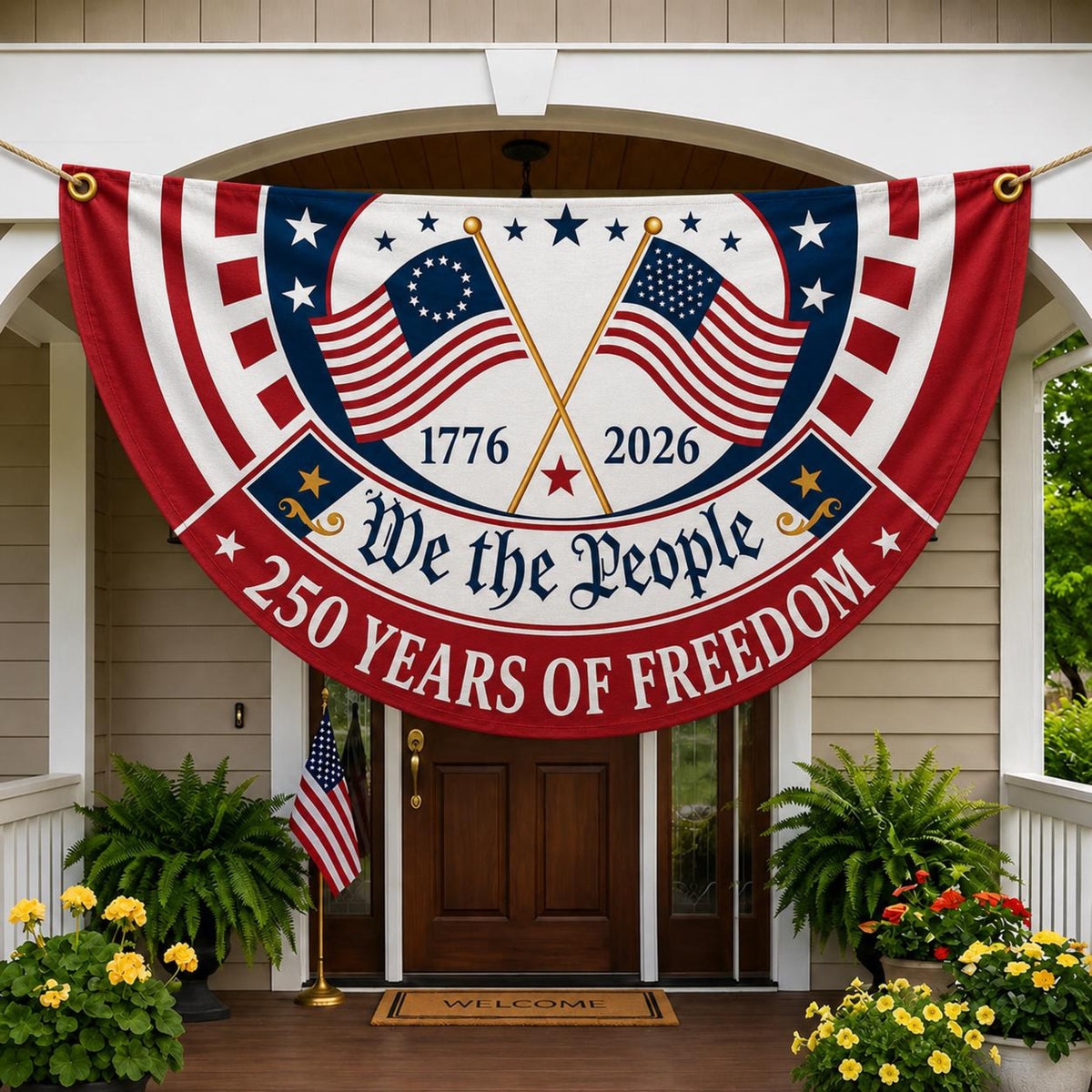 Patriotic Semicircle Banner We The People American Flag Banner America 250th Anniversary Door Decor 4th Of July Celebration Gift 1781493161772.jpg