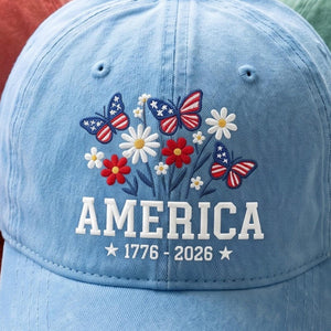 Embroidered Floral America Hat 250th Anniversary 1776 2026 Patriotic Cap 4th Of July Gift 1781497580226.jpg