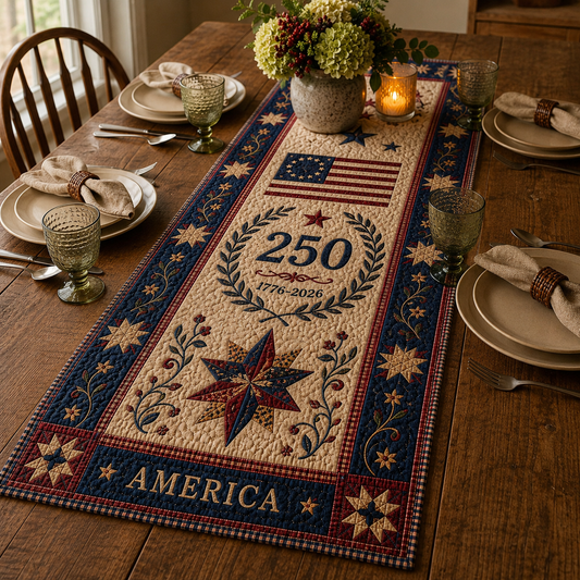 Patriotic 250th Anniversary Quilted Table Runner American Heritage Decor 1776 2026 Farmhouse Independence Day Table Decor Usa Flag Style 1781508560404.png
