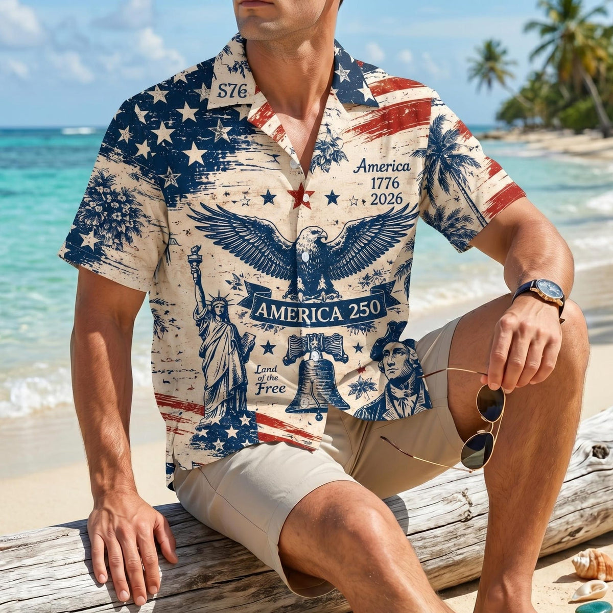 America 250 Hawaiian Shirt 1776 2026 Patriotic Button Down Shirt Vintage Usa Independence Day Shirt 1781509507546.jpg