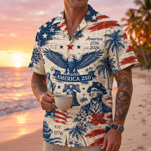 America 250 Hawaiian Shirt 1776 2026 Patriotic Button Down Shirt Vintage Usa Independence Day Shirt 1781509508192.jpg