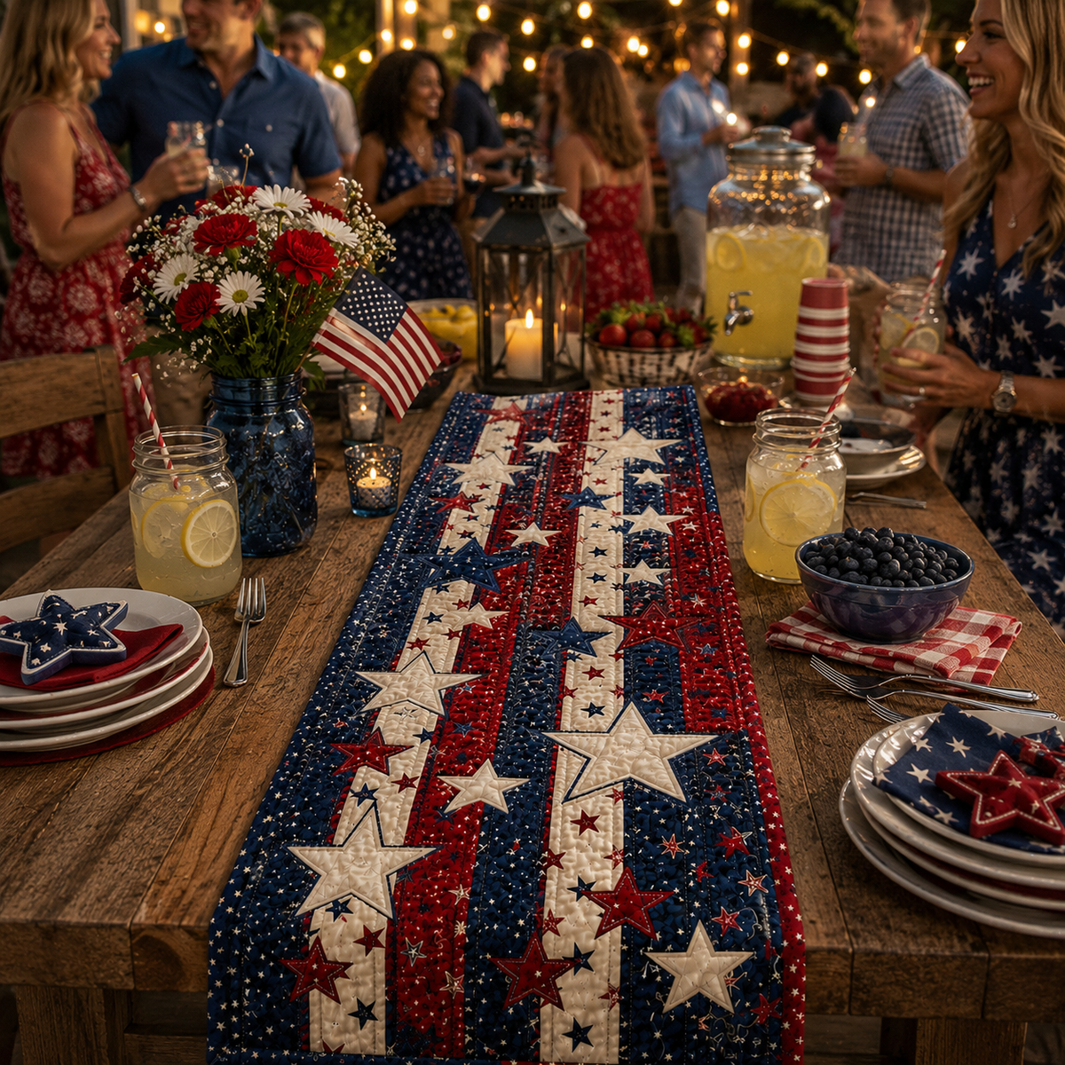 Patriotic Star Table Runner Red White Blue Quilted Runner Americana Farmhouse Decor Usa Holiday Table Centerpiece 1781510805604.png