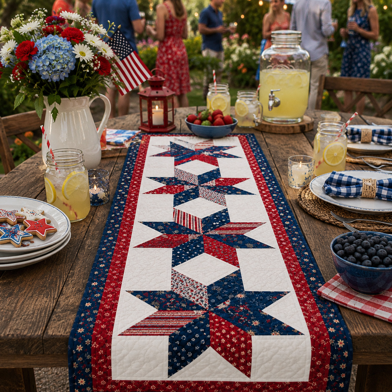 Patriotic Usa Table Runner Americana Star Table Runner Red White Blue Farmhouse Decor 4th Of July Table Decor American Flag Runner 1781511857447.png