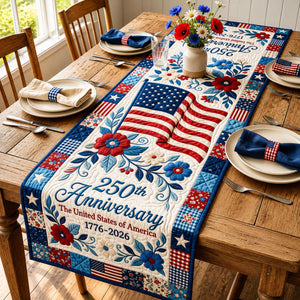America 250 Years Of Freedom Quilted Table Runner Usa 250th Anniversary Quilt Tablecloth 1776   2026 Semiquincentennial 4th Of July Decor 1781513071827.jpg