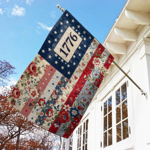 Floral Faux Patchwork American Flag 1776 Garden Flag Patriotic Floral Usa Flag 4th Of July Decor Rustic Independence Day Yard Flag 1781576920431.jpg