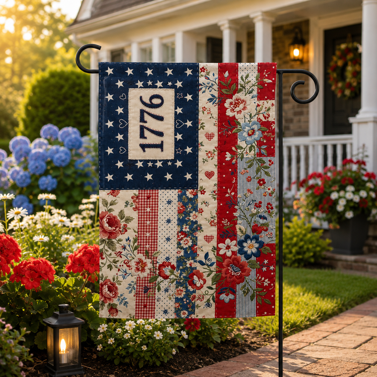 Floral Faux Patchwork American Flag 1776 Garden Flag Patriotic Floral Usa Flag 4th Of July Decor Rustic Independence Day Yard Flag 1781576920811.png