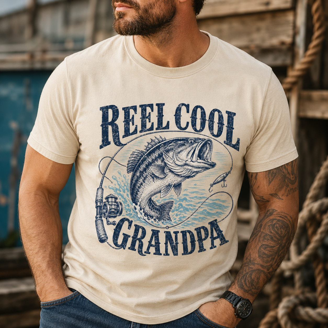 Reel Cool Grandpa Shirt Bass Fishing Gifts For Grandpa Vintage Fisherman Comfort Colors Tee 1781578229962.png