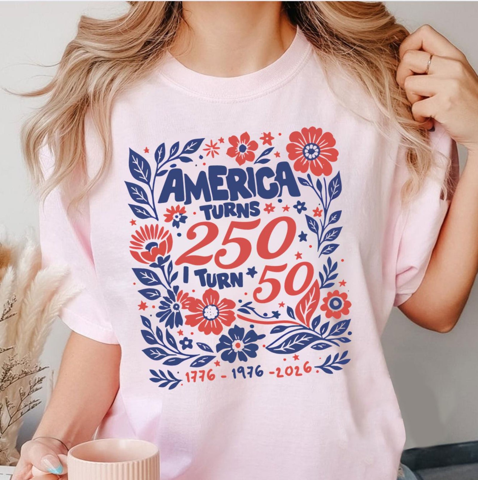 America Turns 250 I Turn 50 Shirt 1976 Birthday Tee 50th Birthday 2026 Shirt Born In 1976 Gift Patriotic 50th Birthday America 250 1781580174192.jpg