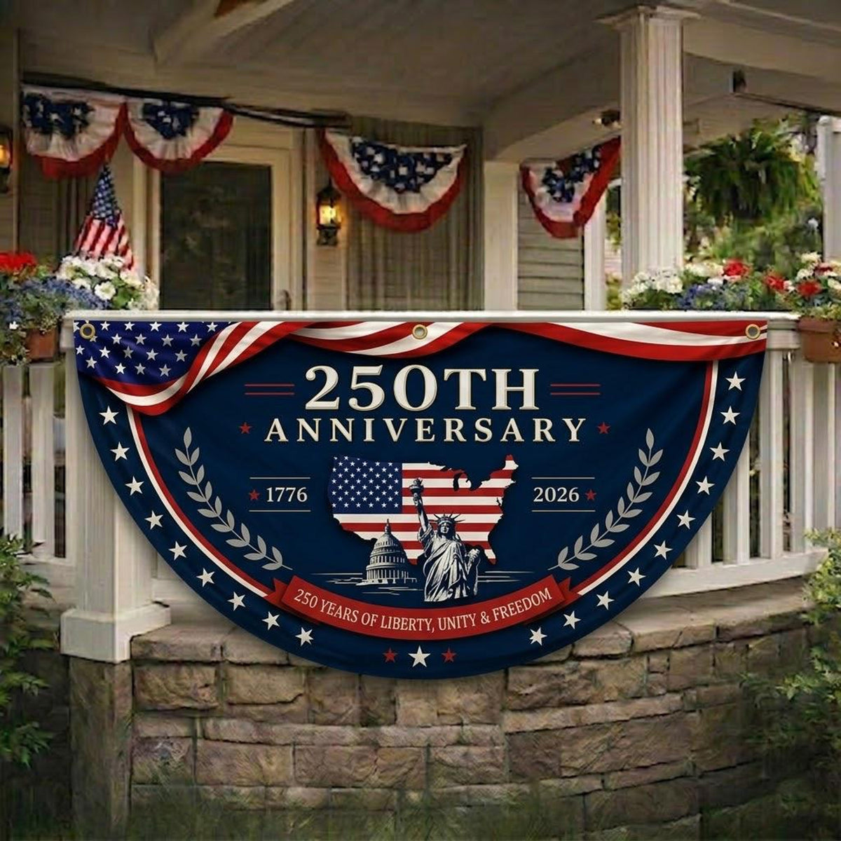 America 250th Anniversary Semicircle Banner Patriotic Usa Outdoor Decor 1781585338642.jpg