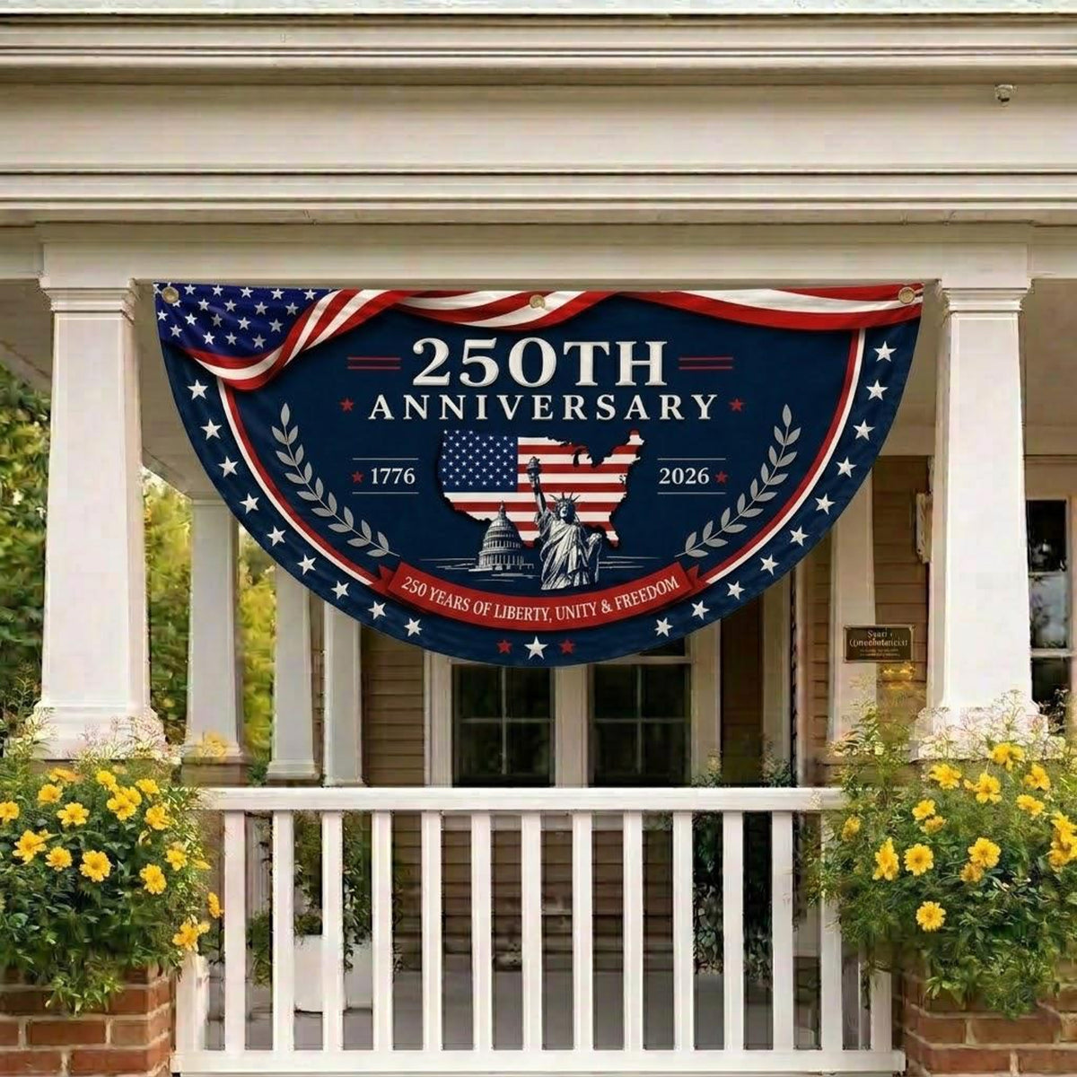 America 250th Anniversary Semicircle Banner Patriotic Usa Outdoor Decor 1781585338696.jpg