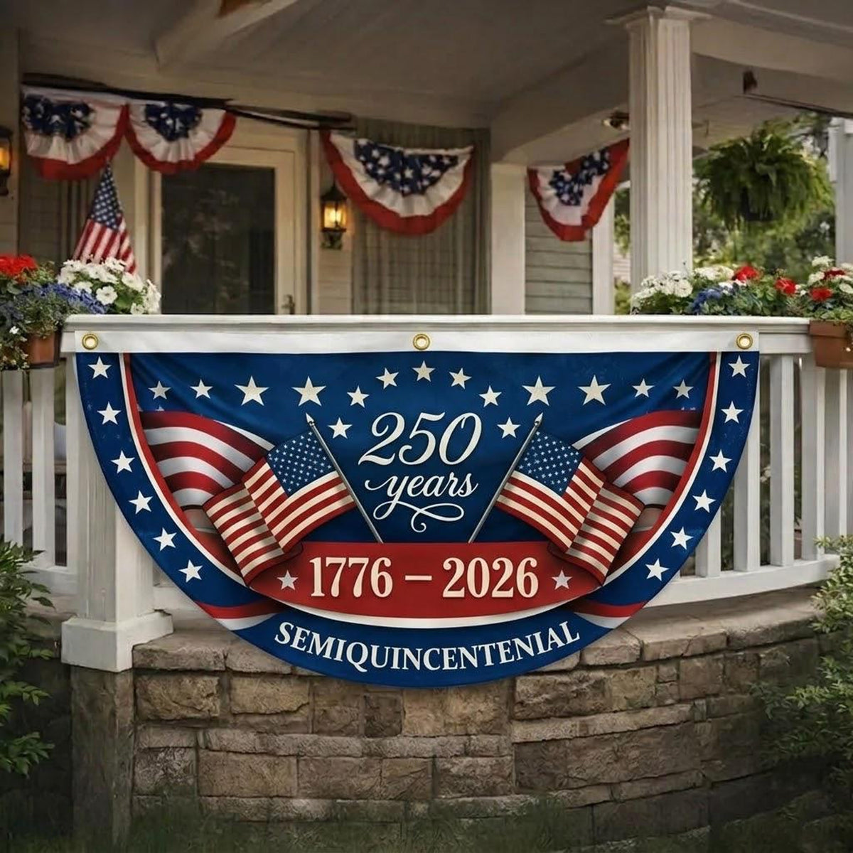 America 250th Anniversary Porch Banner Patriotic Bunting Flag Usa 1776 2026 Decor 1781594896783.jpg