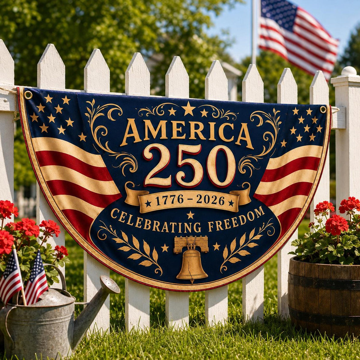 America 250th Anniversary Banner Patriotic Porch Decor Semicircle Bunting Flag Fourth Of July Outdoor Decor Usa 1776 2026 Banner 1781595478024.jpg