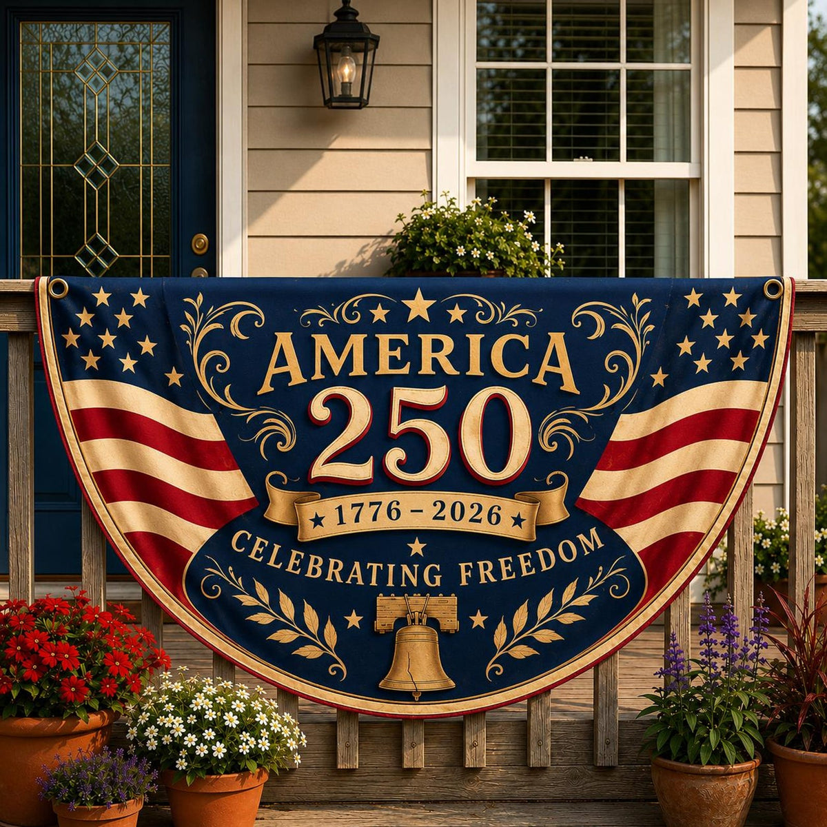 America 250th Anniversary Banner Patriotic Porch Decor Semicircle Bunting Flag Fourth Of July Outdoor Decor Usa 1776 2026 Banner 1781595478100.jpg