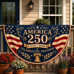 America 250th Anniversary Banner Patriotic Porch Decor Semicircle Bunting Flag Fourth Of July Outdoor Decor Usa 1776 2026 Banner 1781595478100.jpg