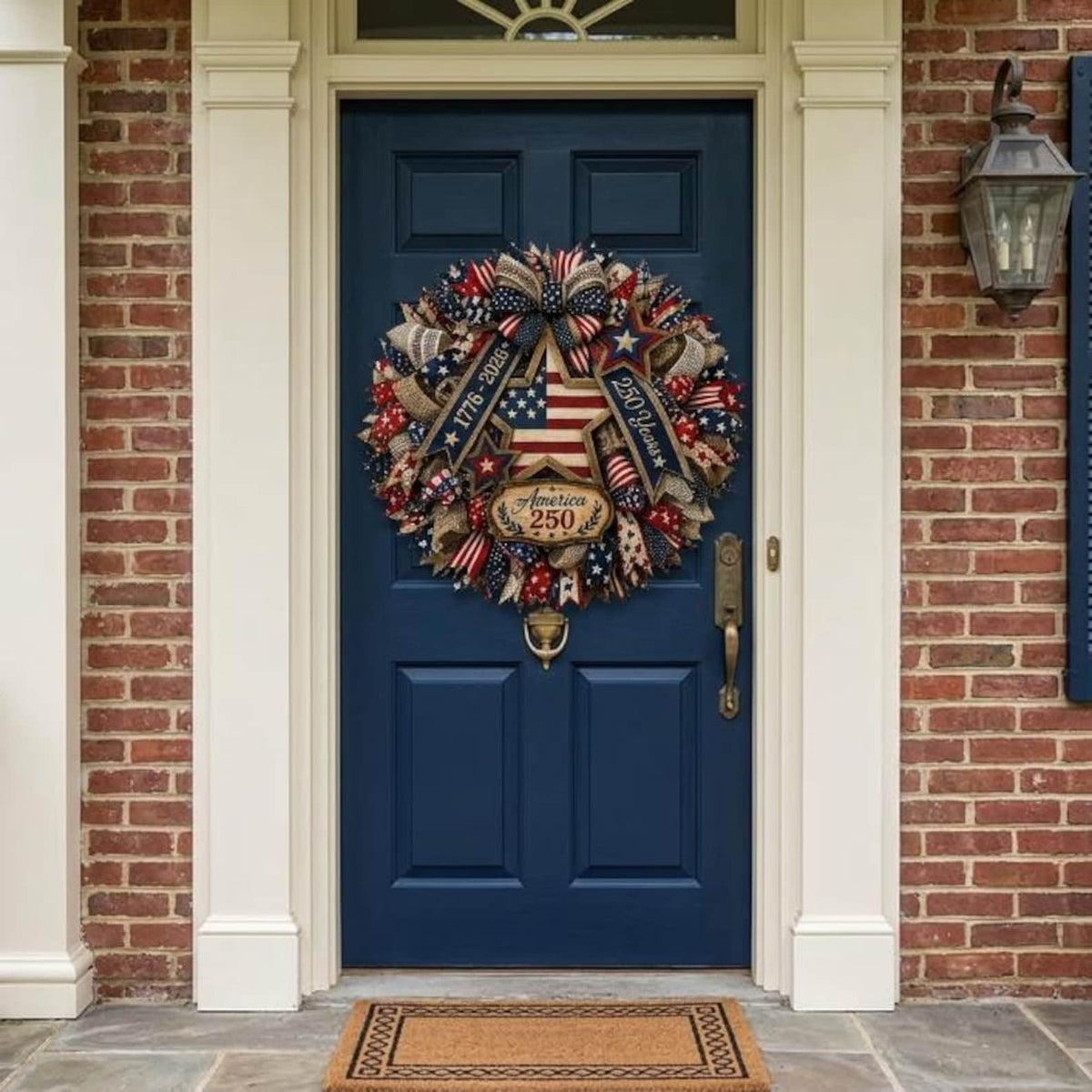 America 250th Years Wooden Wreath Patriotic Eagle Door Sign Plaque Patriotic Eagle Door Sign 1776 2026 Usa Anniversary 2d Printed Product 1781596399435.jpg