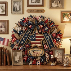 America 250th Years Wooden Wreath Patriotic Eagle Door Sign Plaque Patriotic Eagle Door Sign 1776 2026 Usa Anniversary 2d Printed Product 1781596399506.jpg