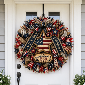 America 250th Years Wooden Wreath Patriotic Eagle Door Sign Plaque Patriotic Eagle Door Sign 1776 2026 Usa Anniversary 2d Printed Product 1781596400180.png