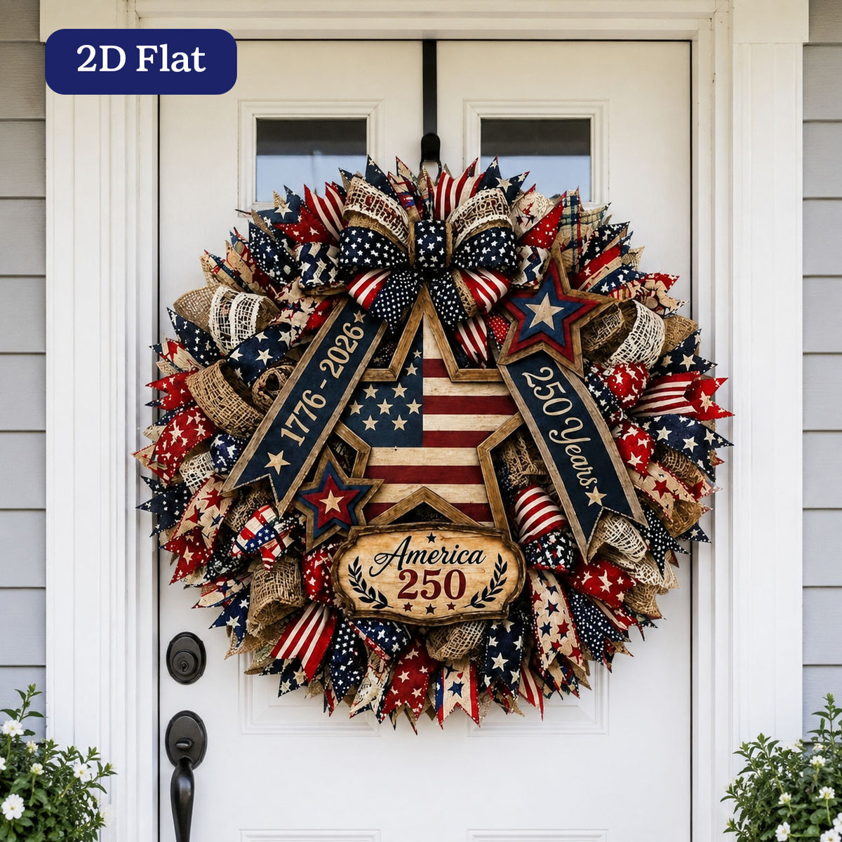 America 250th Years Wooden Wreath Patriotic Eagle Door Sign Plaque Patriotic Eagle Door Sign 1776 2026 Usa Anniversary 2d Printed Product 1781597208053.jpg