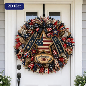 America 250th Years Wooden Wreath Patriotic Eagle Door Sign Plaque Patriotic Eagle Door Sign 1776 2026 Usa Anniversary 2d Printed Product 1781597208053.jpg