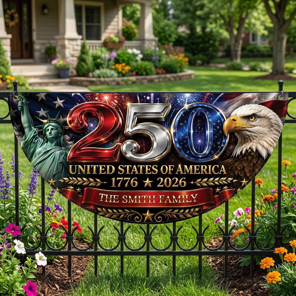 America 250th Anniversary Patriotic Bunting Banner1776 2026 Let Freedom Ring Porch Decor250th Anniversary Usa Semi Circular Flag 1781597727583.jpg