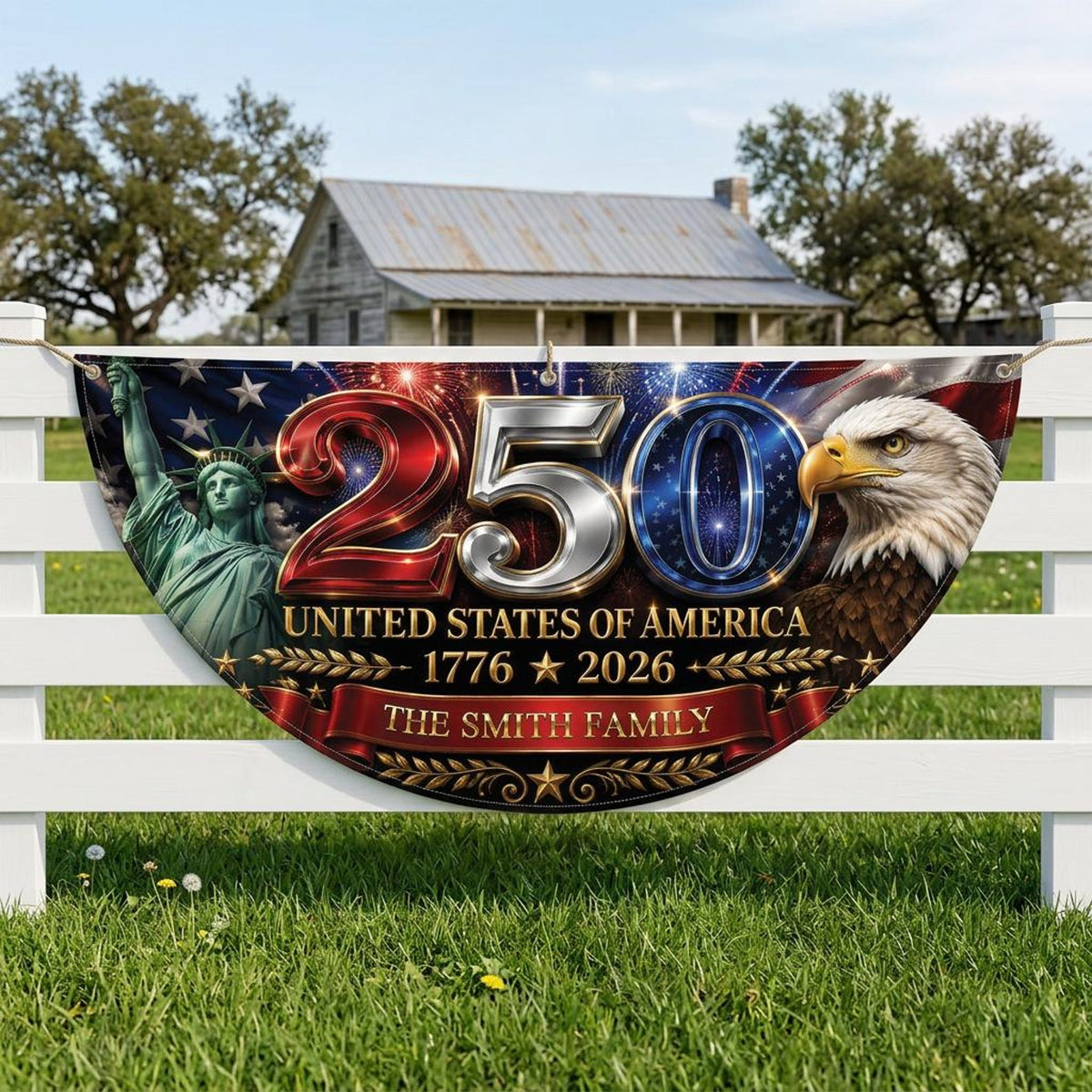 America 250th Anniversary Patriotic Bunting Banner1776 2026 Let Freedom Ring Porch Decor250th Anniversary Usa Semi Circular Flag 1781597727637.jpg