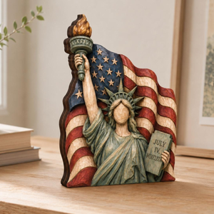 Patriotic Wooden Block Decor Statue Of Liberty Shape Block Fourth Of July Gift Americana Home Shelf Decor For Family And Friends 1781600790083.png