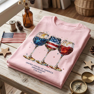 Watercolor Wine Glasses United States Of America Anniversary 1776 2026 Tee Wine Lover Gift Independence Day Tee Red White And Blue Shirt 1781602980294.jpg