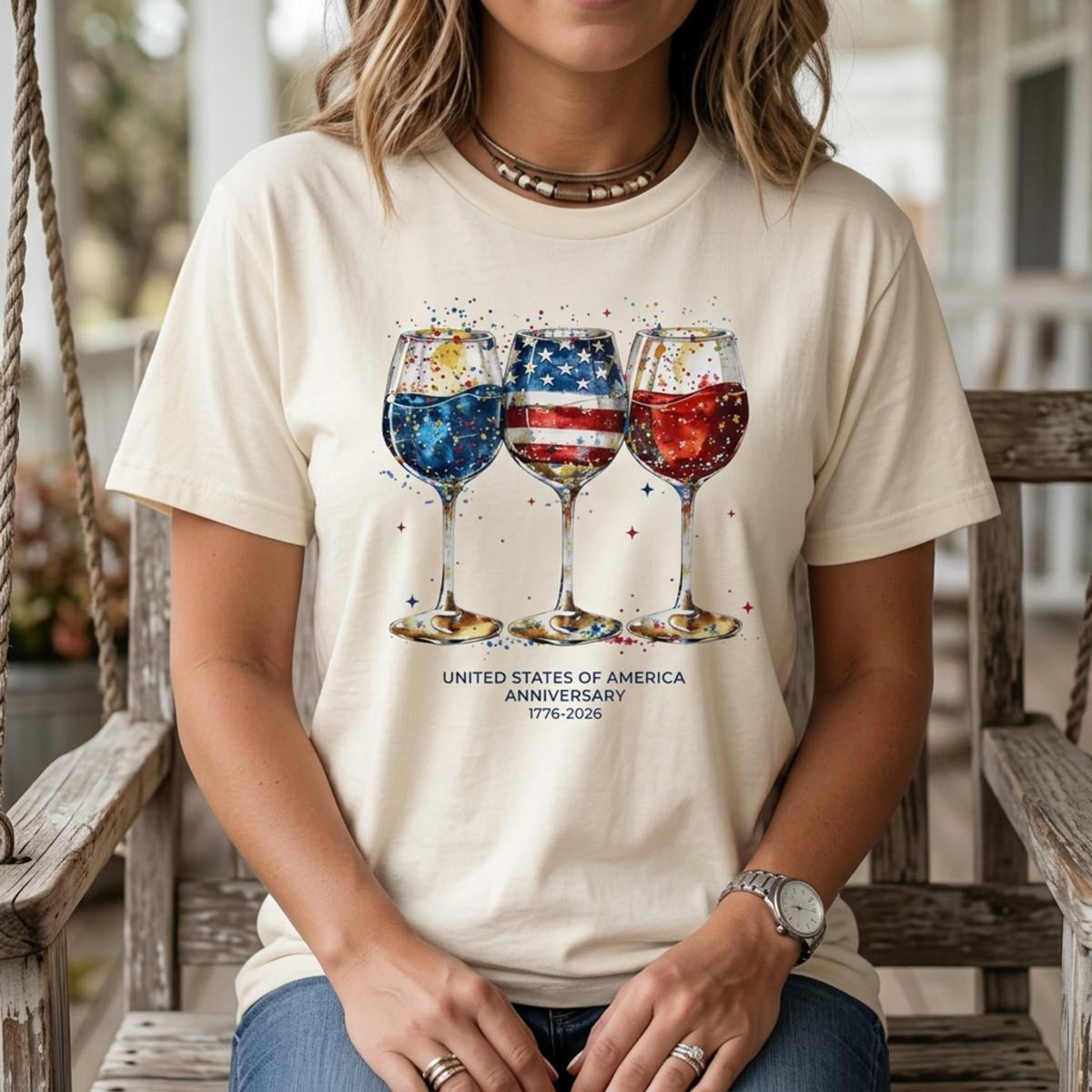Watercolor Wine Glasses United States Of America Anniversary 1776 2026 Tee Wine Lover Gift Independence Day Tee Red White And Blue Shirt 1781602980326.jpg