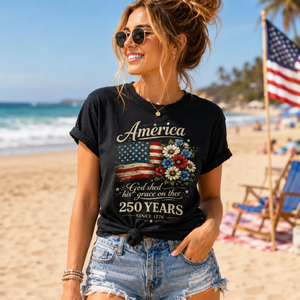 America 250 Years Flag Floral Graphic Tshirt Celebrate 250th Anniversary Tee Patriot Gifted Shirt 4th Of July Patriotism Top Usa Outfiy 1781604348245.png