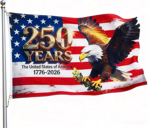250 Anniversary Usa Flag America 250th Anniversary Merchandise 4th Of July Decorations1776 2026 Flags   Waterproof  Fade Resistant Patriotic Banner For Indoor Outdoor Garden Decoration 1781665819627.jpg