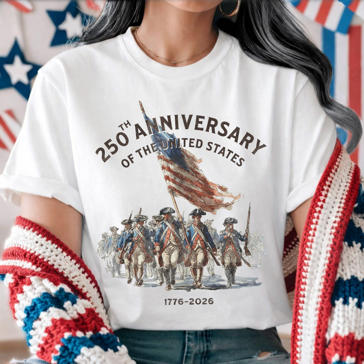 Born In Revolution United In Freedom   Personalized T Shirt Usa 250th Anniversary Gift Revolutionary War Soldiers Shirt 1781680998073.jpg
