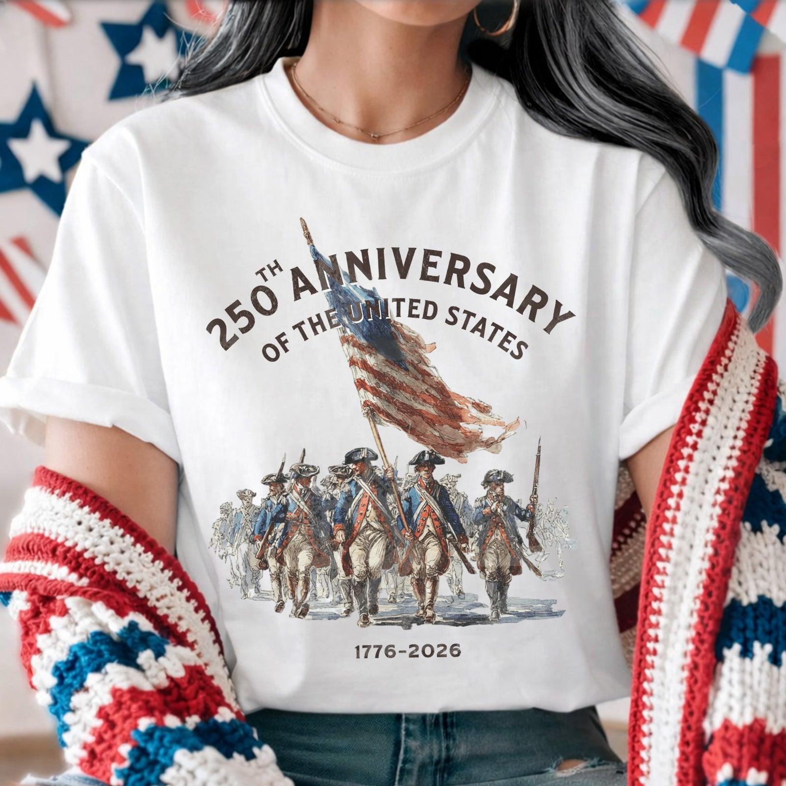 Born In Revolution United In Freedom   Personalized T Shirt Usa 250th Anniversary Gift Revolutionary War Soldiers Shirt 1781680998073.jpg