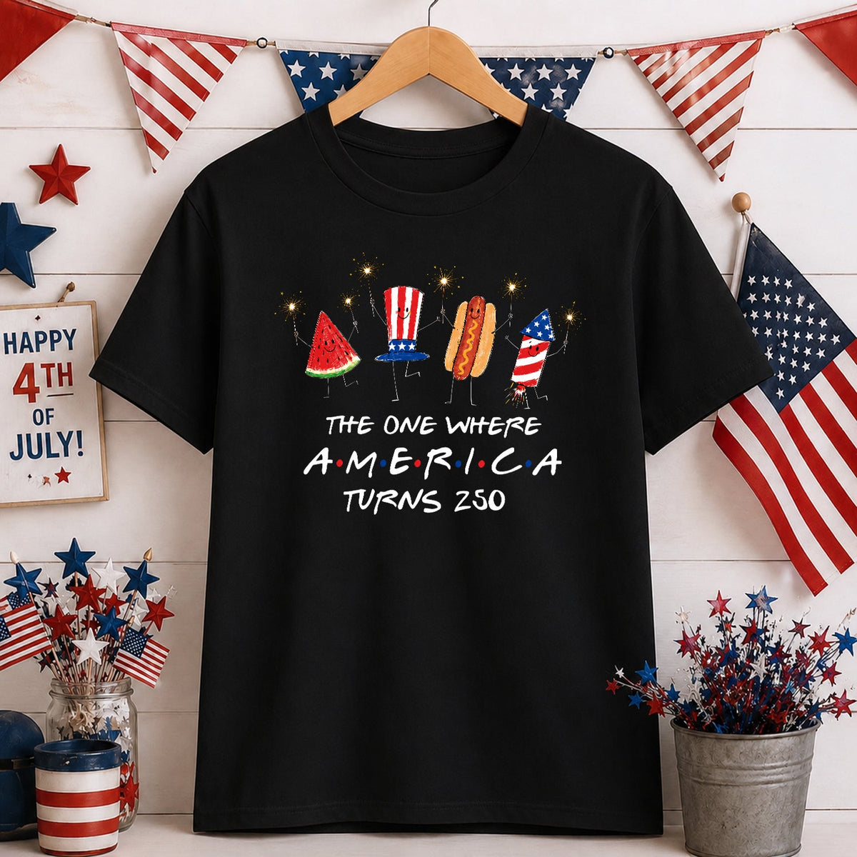 Watermelon Hotdog Firework Friend Patriotic Doodle Shirt Cute Fourth Of July Shirt Retro American Shirt Funny Sumer 250th Shirt 1781681554858.jpg