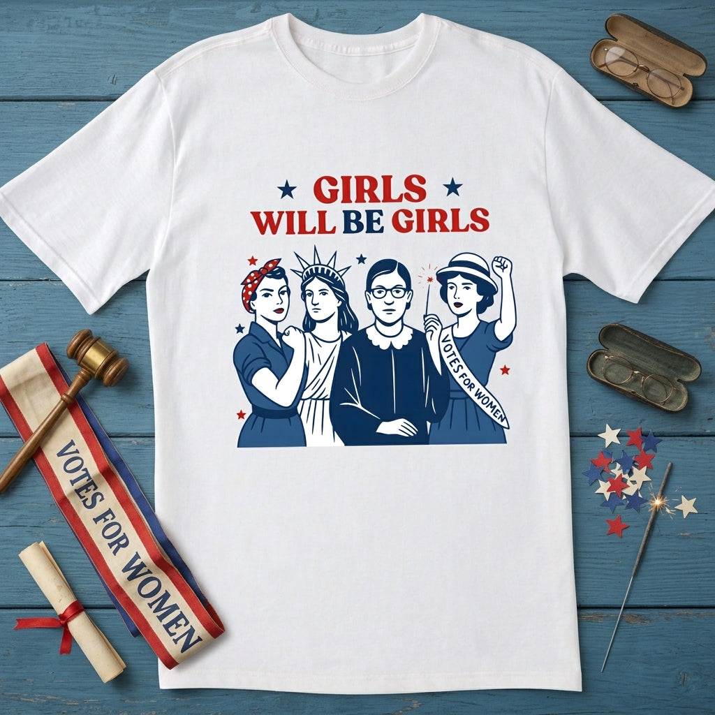 Girls Will Be Girls T Shirt Patriotic Feminist 4th Of July Tee Strong American Women Shirt Independence Day Gift For Her 1781681725217.jpg