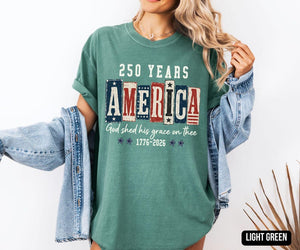 Christian American Flag Tee 250 Years Anniversary Usa Shirt 1776 Patriotic T Shirt Fourth Of July Faith  Freedom Graphic Shirts 1781682668533.jpg