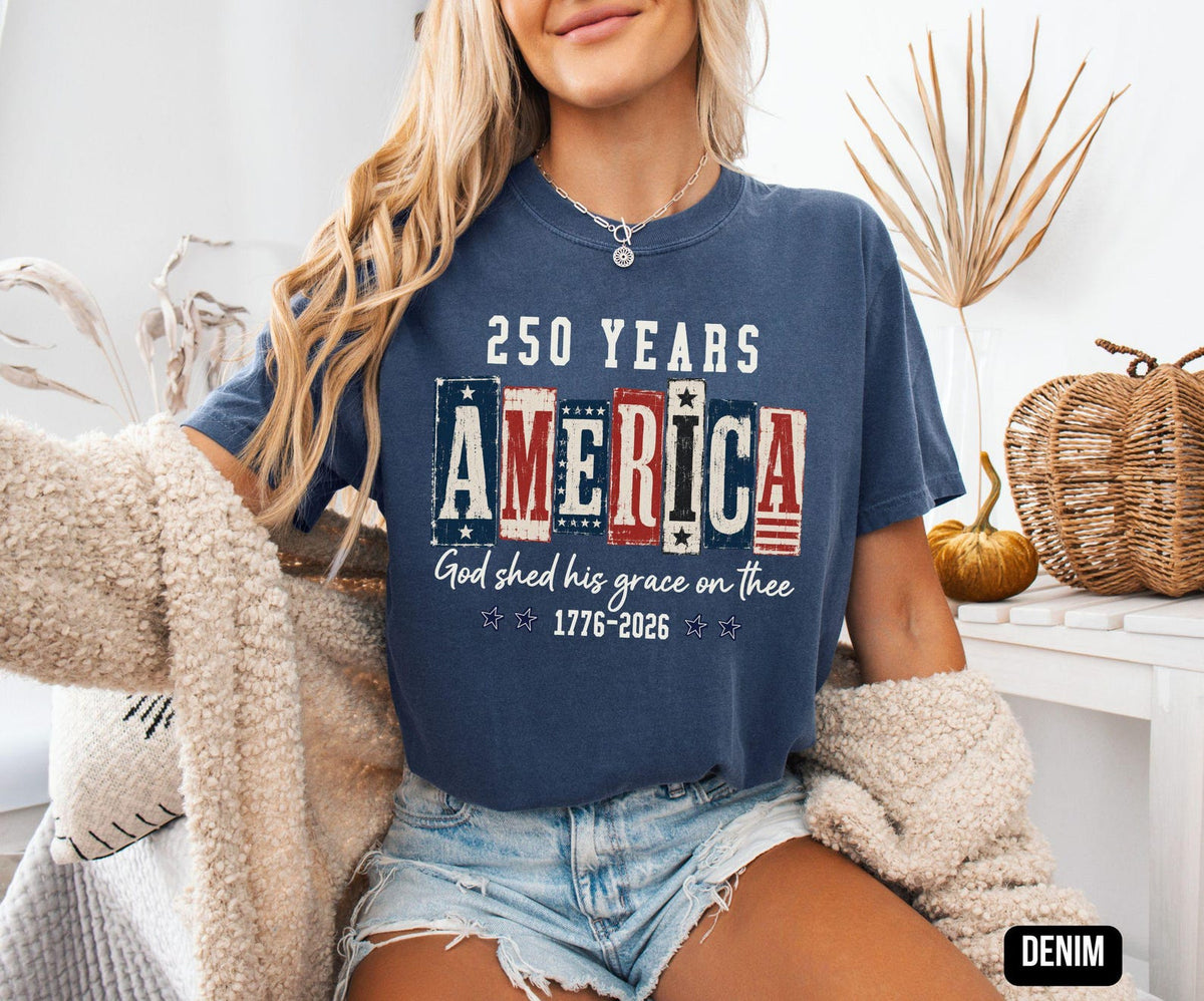 Christian American Flag Tee 250 Years Anniversary Usa Shirt 1776 Patriotic T Shirt Fourth Of July Faith  Freedom Graphic Shirts 1781682668681.jpg