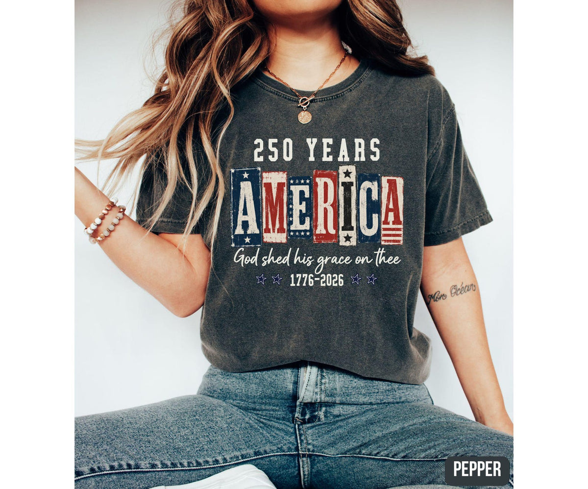 Christian American Flag Tee 250 Years Anniversary Usa Shirt 1776 Patriotic T Shirt Fourth Of July Faith  Freedom Graphic Shirts 1781682668689.jpg